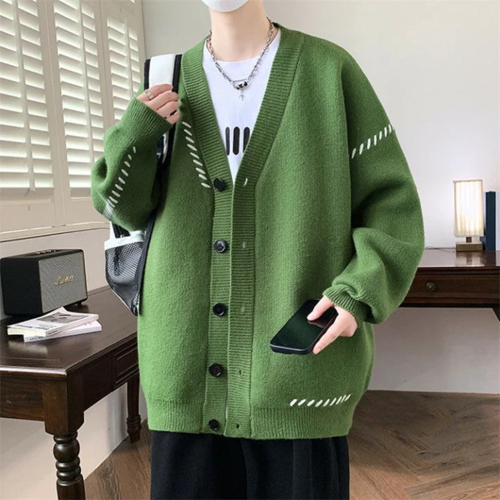  Men's Cardigan Sweater Soft Wool Blend Button-Up Winter Layer 4