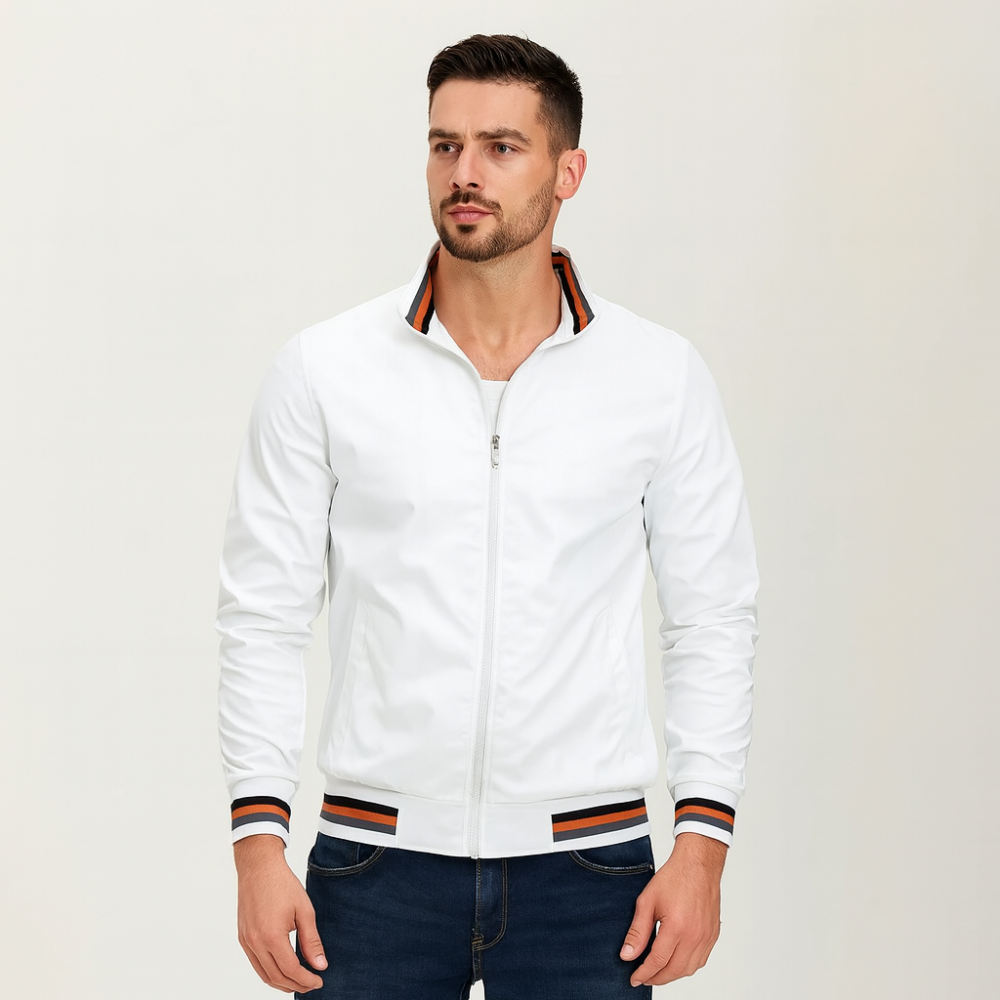 Men’s Casual Bomber Jacket – Zip-Up Slim Fit Outerwear