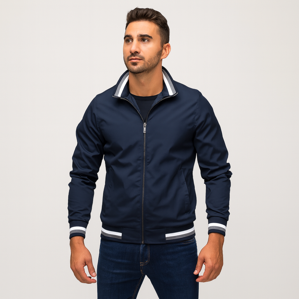 Men’s Casual Bomber Jacket – Zip-Up Slim Fit Outerwear