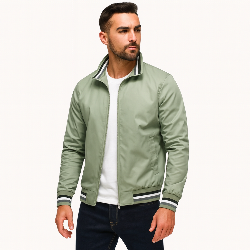 Men’s Casual Bomber Jacket – Zip-Up Slim Fit Outerwear