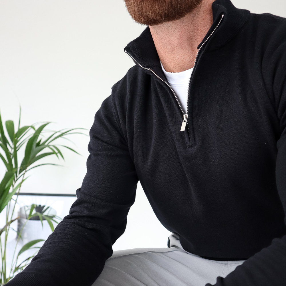 Men’s Casual Half Zip Pullover - Smart Lightweight Sweater