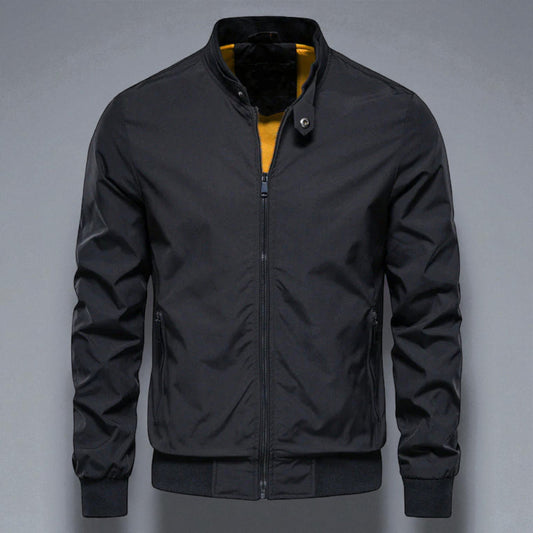 Men's Casual Zip Front Bomber Jacket - Slim Fitted