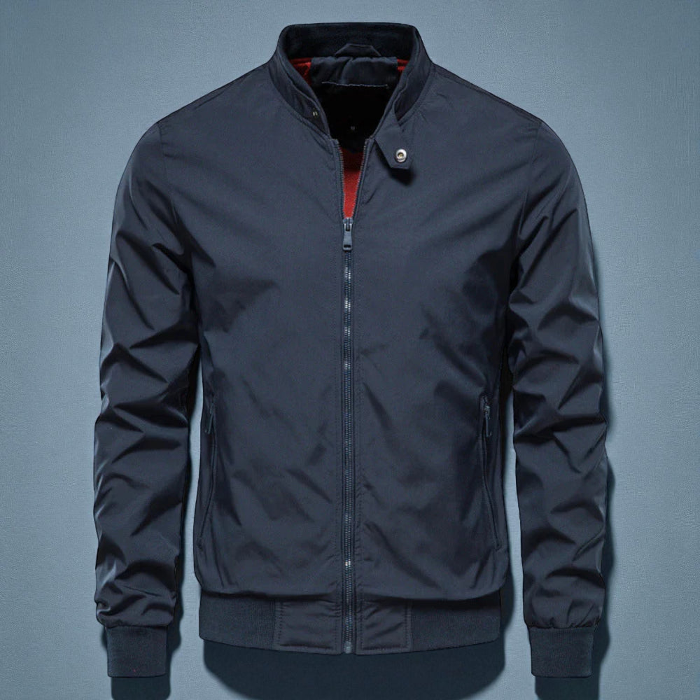 Men's Casual Zip Front Bomber Jacket - Slim Fitted