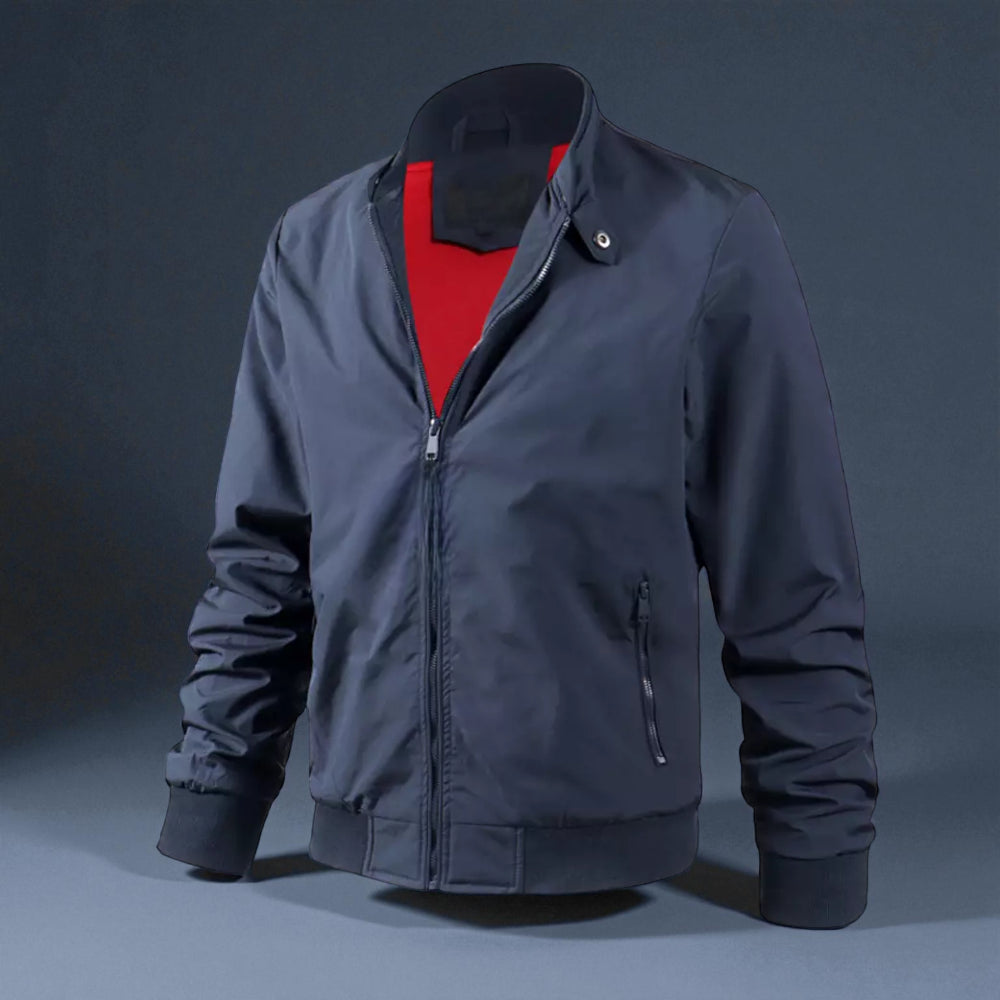 Men's Casual Zip Front Bomber Jacket - Slim Fitted