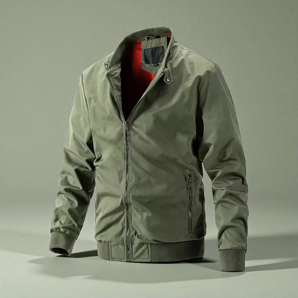 Men's Casual Zip Front Bomber Jacket - Slim Fitted