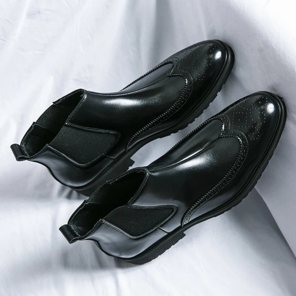 Men's Chelsea Boots Genuine Leather Slip-On Comfortable Design 9