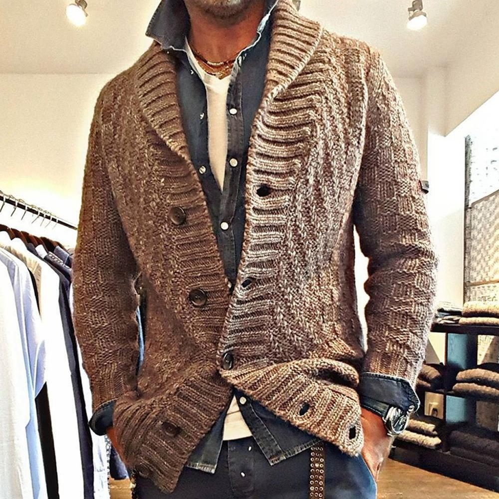 Men's Chunky Textured Cardigan Jacket - Knit Style