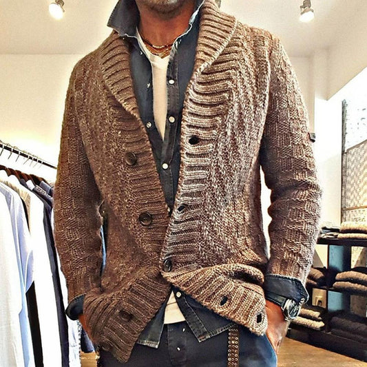Men's Chunky Textured Cardigan Jacket - Knit Style