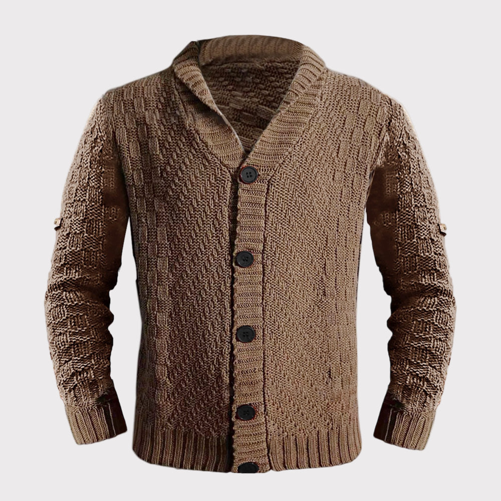 Men's Chunky Textured Cardigan Jacket - Knit Style