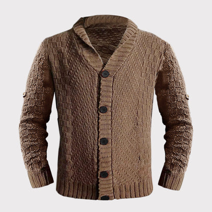 Men's Chunky Textured Cardigan Jacket - Knit Style
