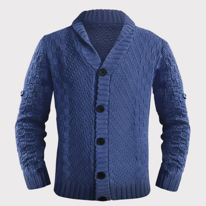 Men's Chunky Textured Cardigan Jacket - Knit Style