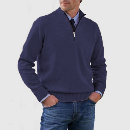 Men's Classic Quarter Zip Sweater - Long Sleeve Pullover
