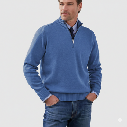 Men's Classic Quarter Zip Sweater - Long Sleeve Pullover