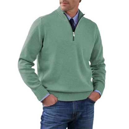 Men's Classic Quarter Zip Sweater - Long Sleeve Pullover