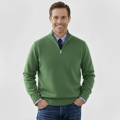 Men's Classic Quarter Zip Sweater - Long Sleeve Pullover