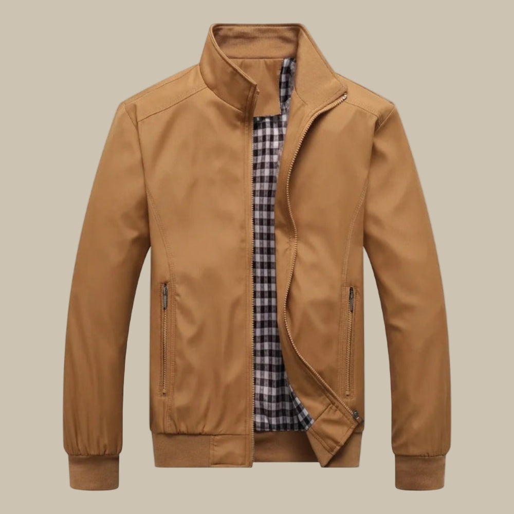 Men's Classic Zip Bomber Jacket - Casual Outerwear Style
