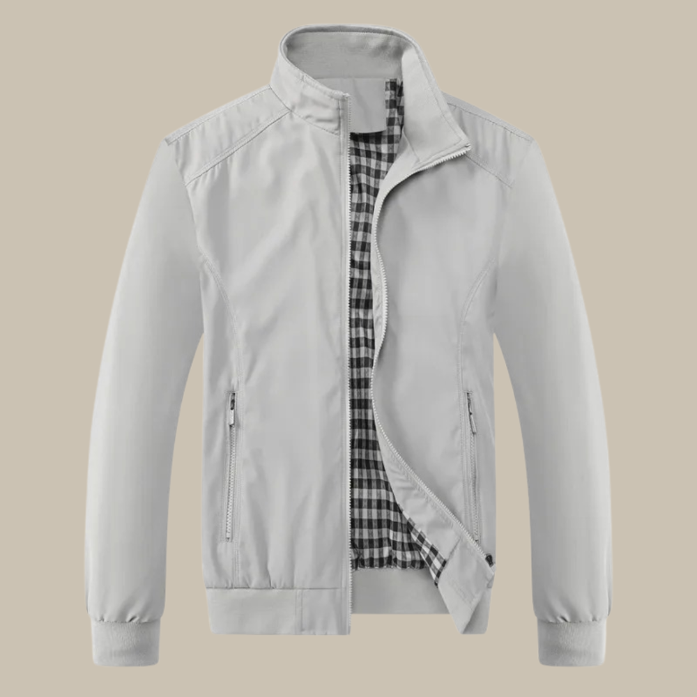 Men's Classic Zip Bomber Jacket - Casual Outerwear Style