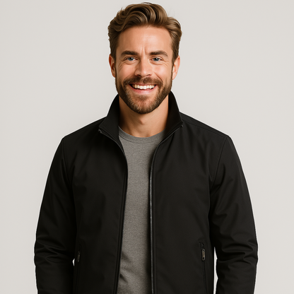 Men's Classic Zip Bomber Jacket - Casual Outerwear Style