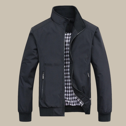 Men's Classic Zip Bomber Jacket - Casual Outerwear Style