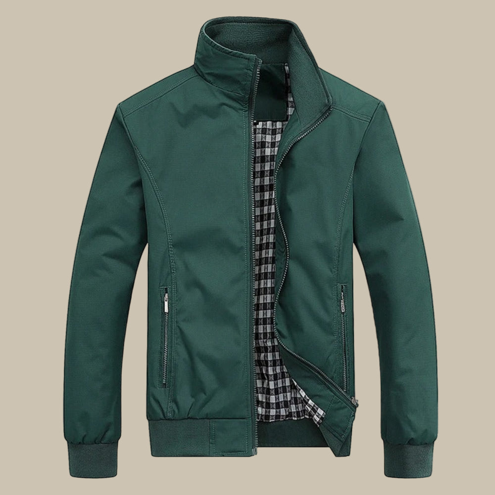 Men's Classic Zip Bomber Jacket - Casual Outerwear Style