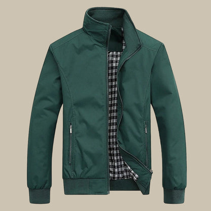 Men's Classic Zip Bomber Jacket - Casual Outerwear Style