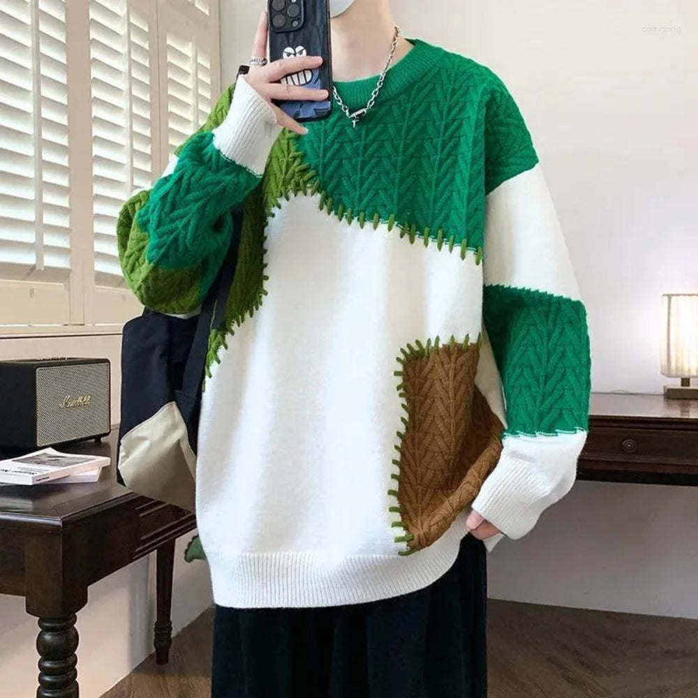 Men's Cozy Cotton Blend Sweater Stylish Knitted Design 1 