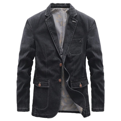 Men's Denim Jacket Casual Vintage Style Comfortable Fit 1