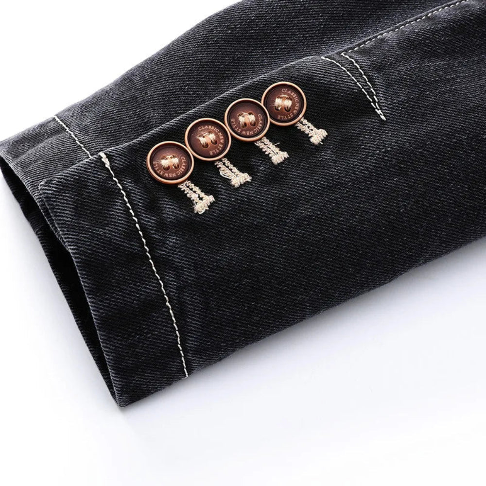 Men's Denim Jacket Casual Vintage Style Comfortable Fit 5