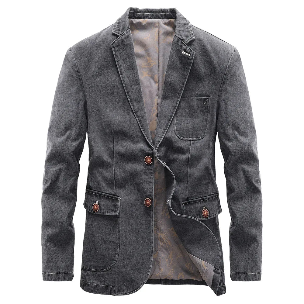 Men's Denim Jacket Casual Vintage Style Comfortable Fit 8