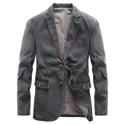 Men's Denim Jacket Casual Vintage Style Comfortable Fit 8