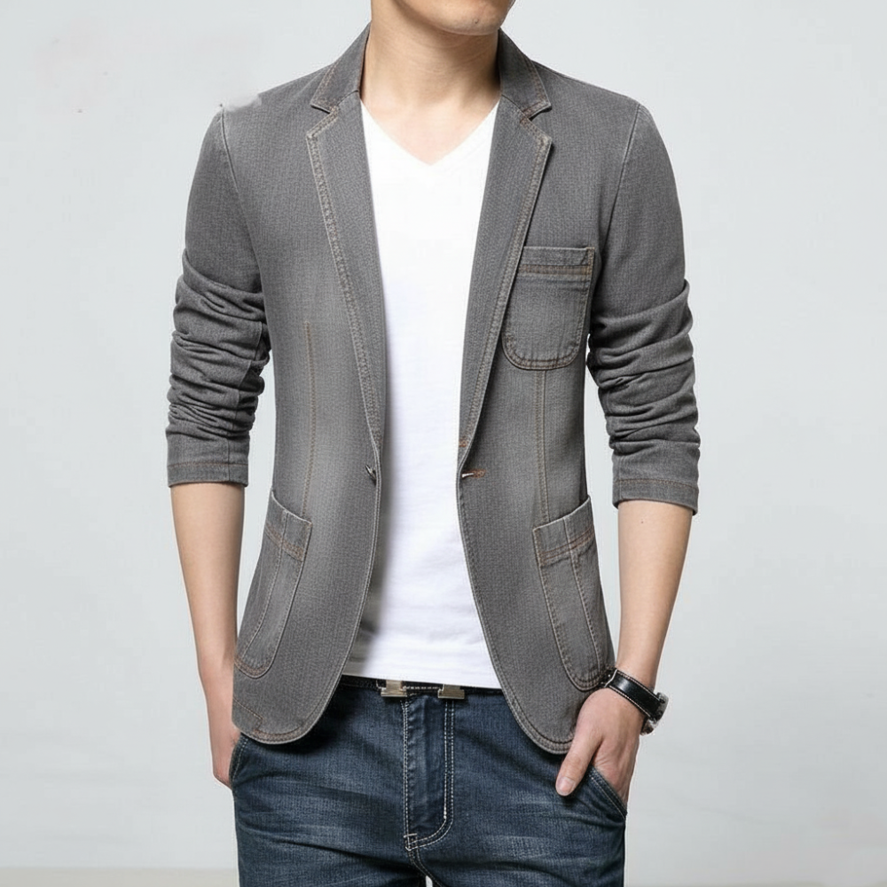 Men's Denim Jacket Casual Vintage Style Comfortable Fit 9