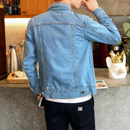 Men's Denim Trucker Jacket Stylish Casual Outerwear 5