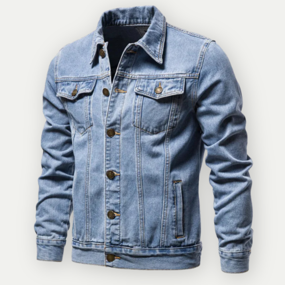 Men's Denim Trucker Jacket Stylish Casual Outerwear 6
