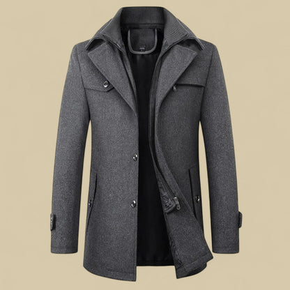 Men's Double Breasted Fleece Jacket - Tailored Winter