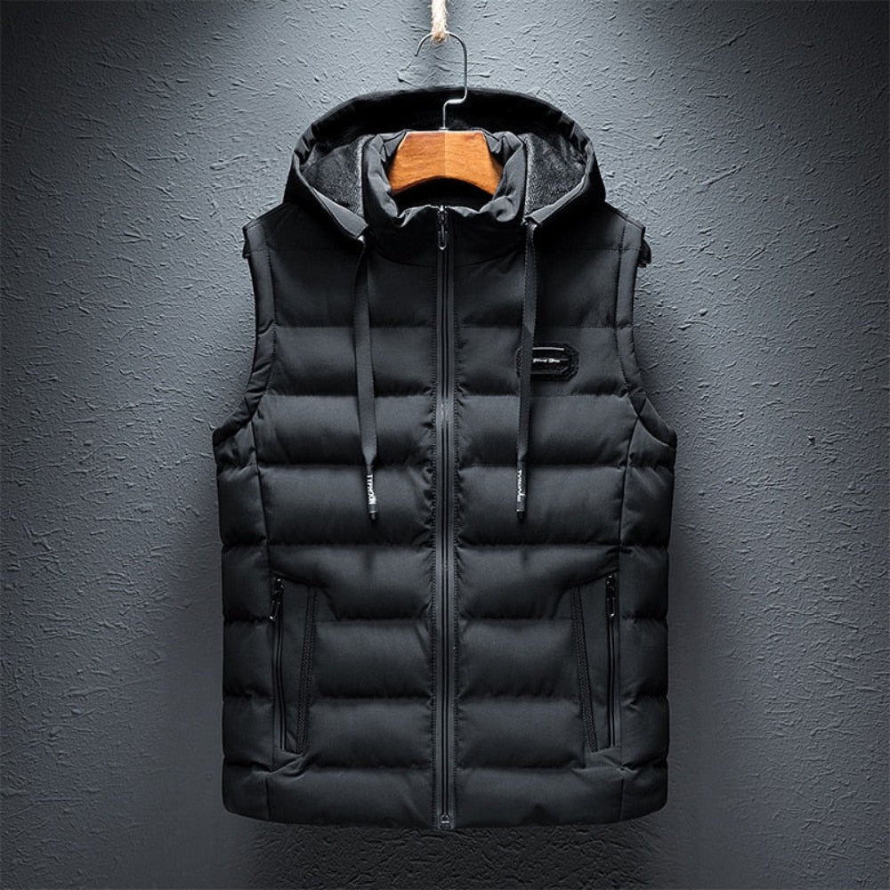 Men's Embroidered Hooded  Heated Vest Stylish Fashion 2