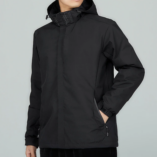 Men's Hooded Quilted Puffer Jacket - Insulated Style