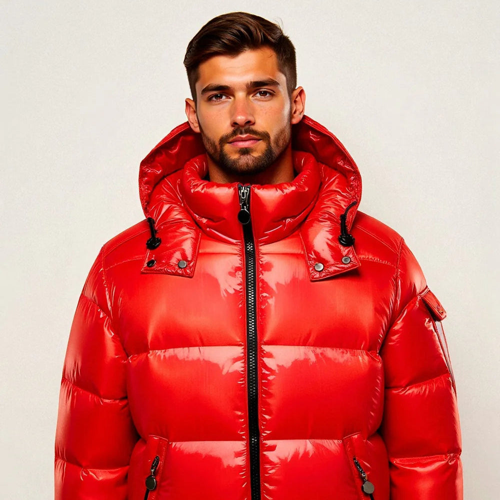 Men's Hooded Winter Snow Puffer Jacket - Quilted Insulated