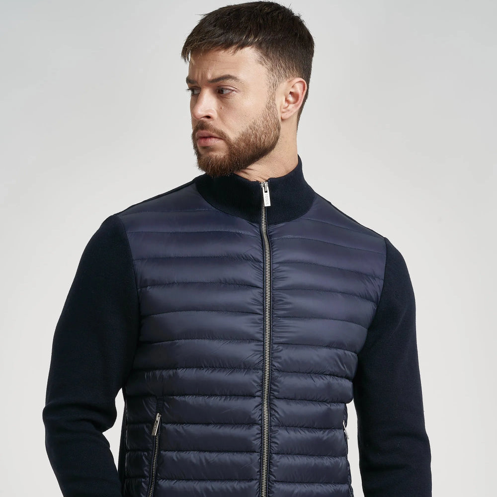 Men's Hybrid Quilted Puffer Jacket - Zip Front Style
