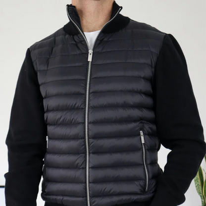 Men's Hybrid Quilted Puffer Jacket - Zip Front Style