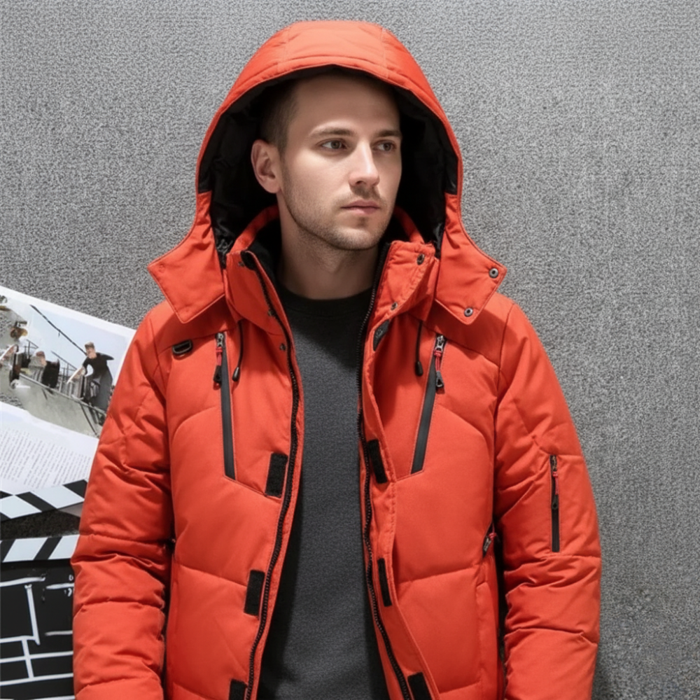 Men's Insulated Puffer Jacket - Hooded Warm Waterproof