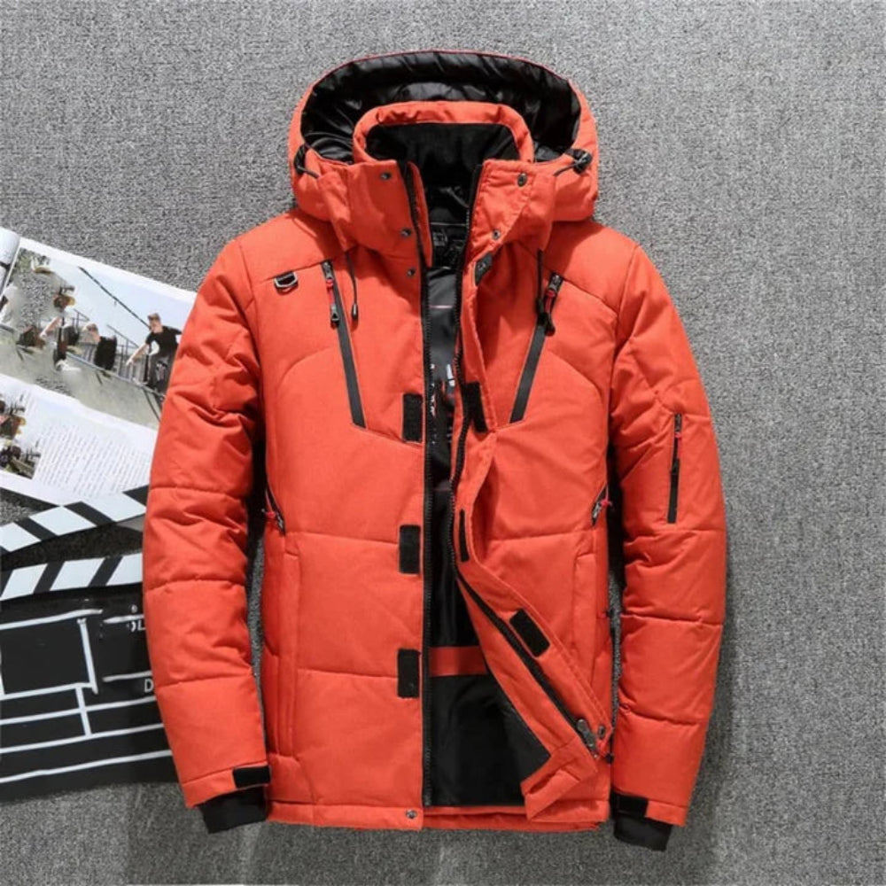Men's Insulated Puffer Jacket - Hooded Warm Waterproof