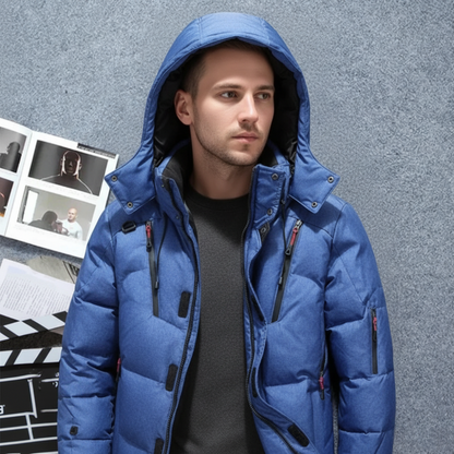 Men's Insulated Puffer Jacket - Hooded Warm Waterproof