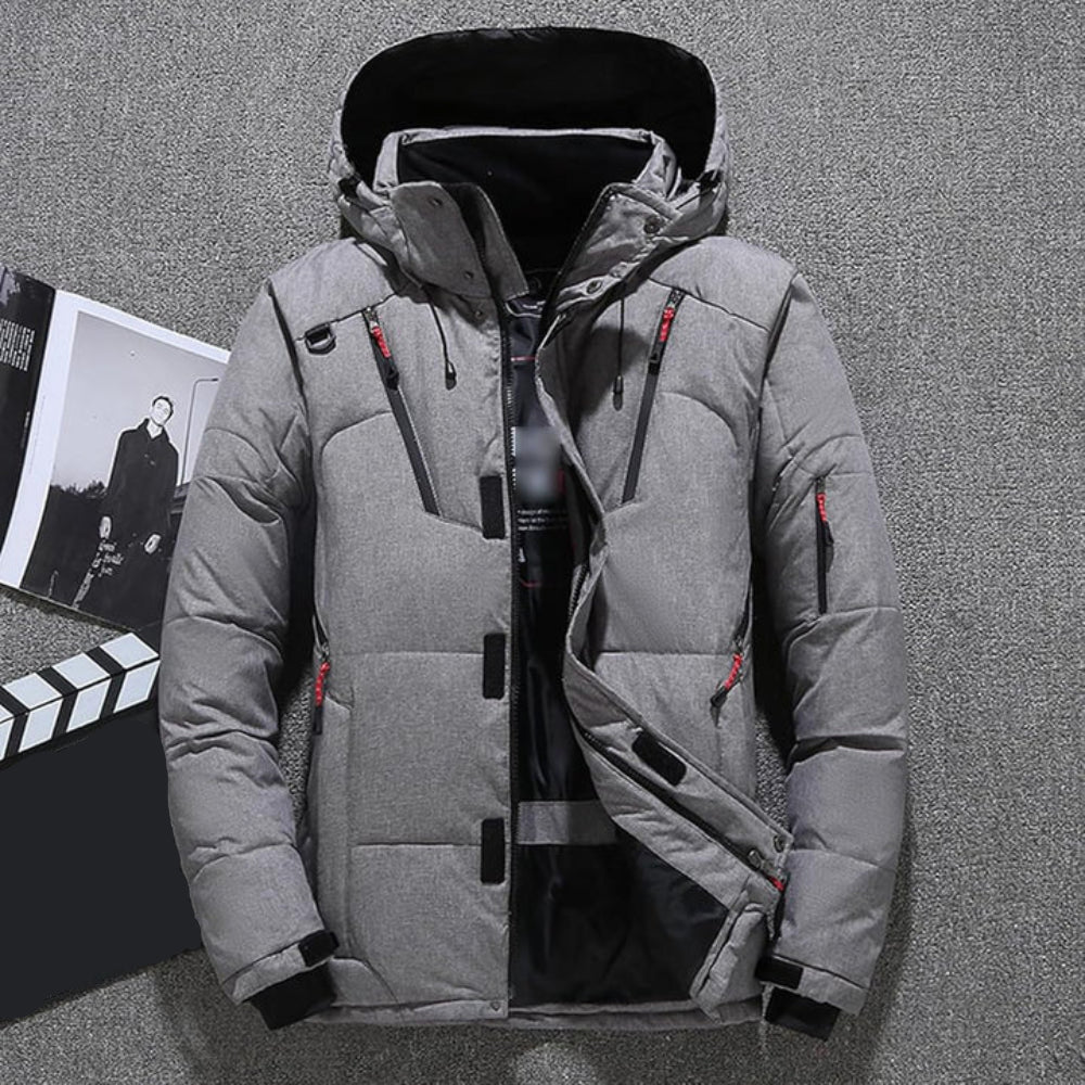 Men's Insulated Puffer Jacket - Hooded Warm Waterproof
