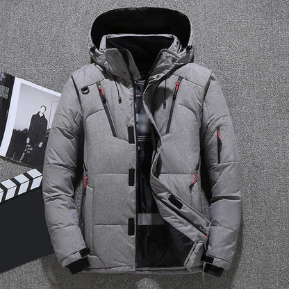 Men's Insulated Puffer Jacket - Hooded Warm Waterproof