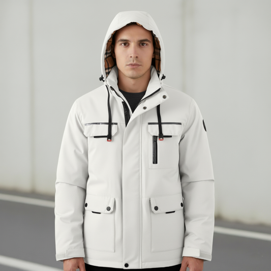Men’s Insulated Snow Jacket - Waterproof Hooded Winter Coat