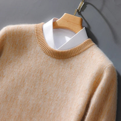 Men's Knitted Crew Neck Sweater - Long Sleeve Pullover