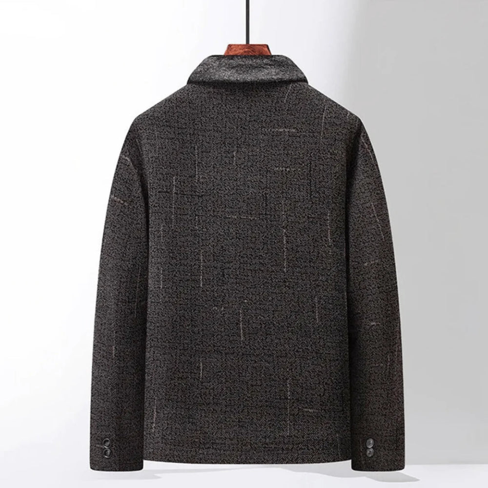 Men's Lightweight Sherpa Jacket Wool Warm Tailored Stand-Collar 4