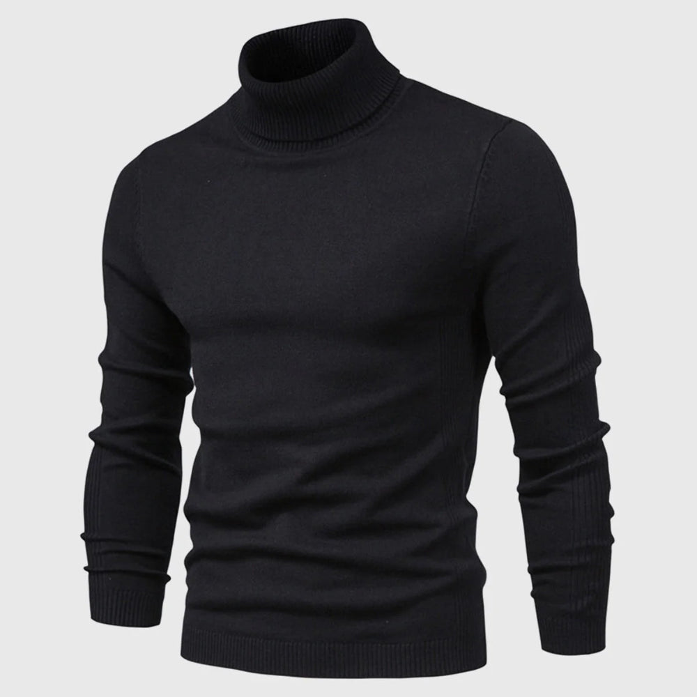 Men's Long Sleeve Turtleneck Sweater - High Neck Pullover