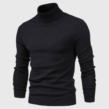 Men's Long Sleeve Turtleneck Sweater - High Neck Pullover
