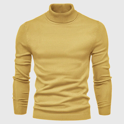 Men's Long Sleeve Turtleneck Sweater - High Neck Pullover